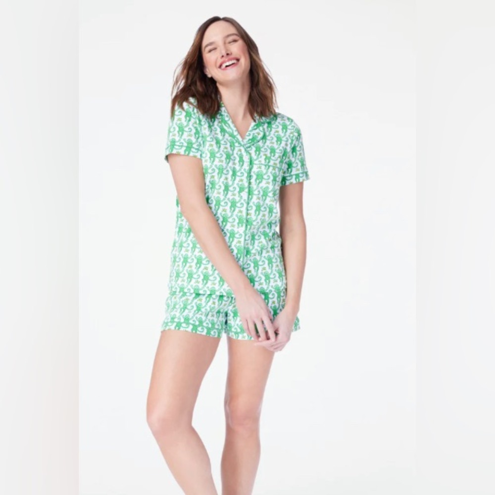 Roller Rabbit green Monkey pajama set